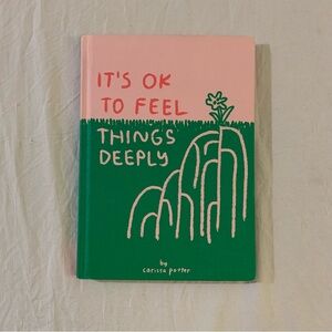 “It’s Ok to Feel Things Deeply” Pink and Green Inspirational Book